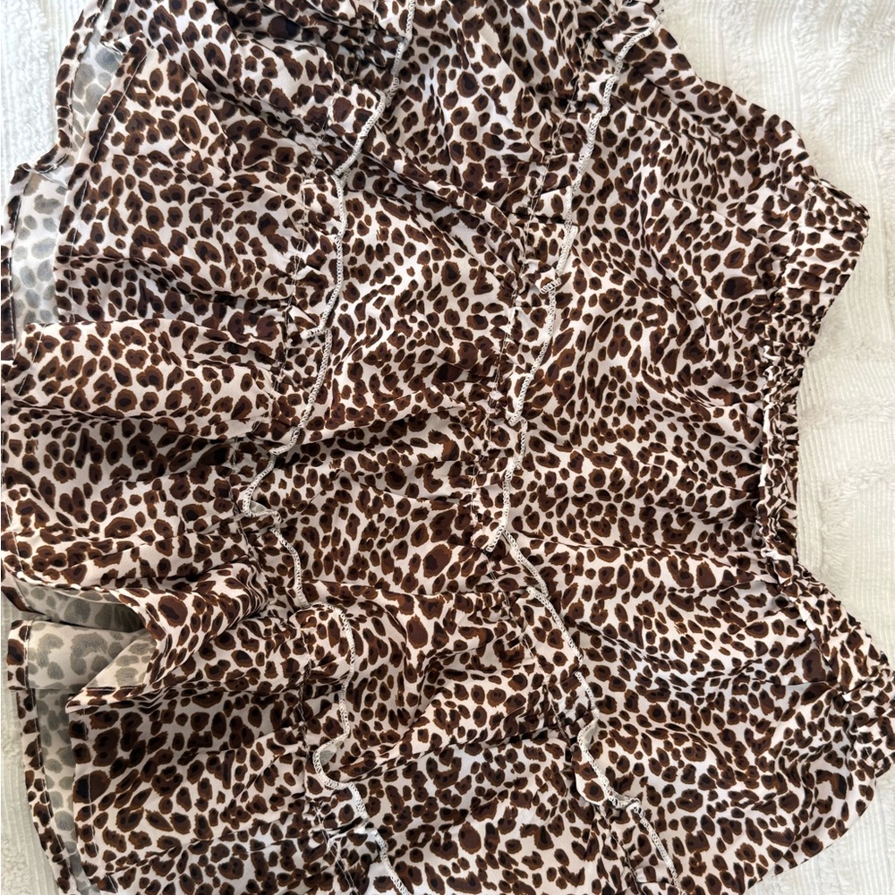 SHEIN Leopard Print Skirt - Brown and Cream